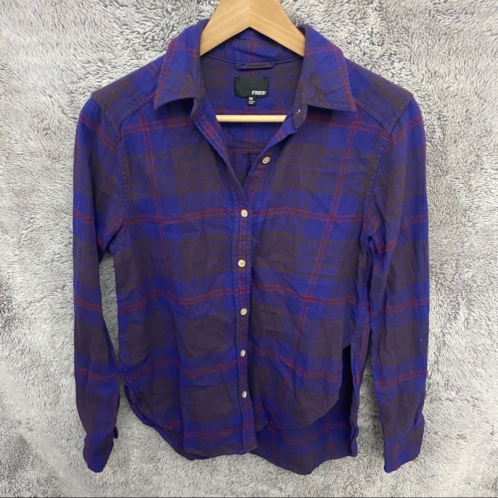 Aritzia Wilfred Free Flannel Button Down Top